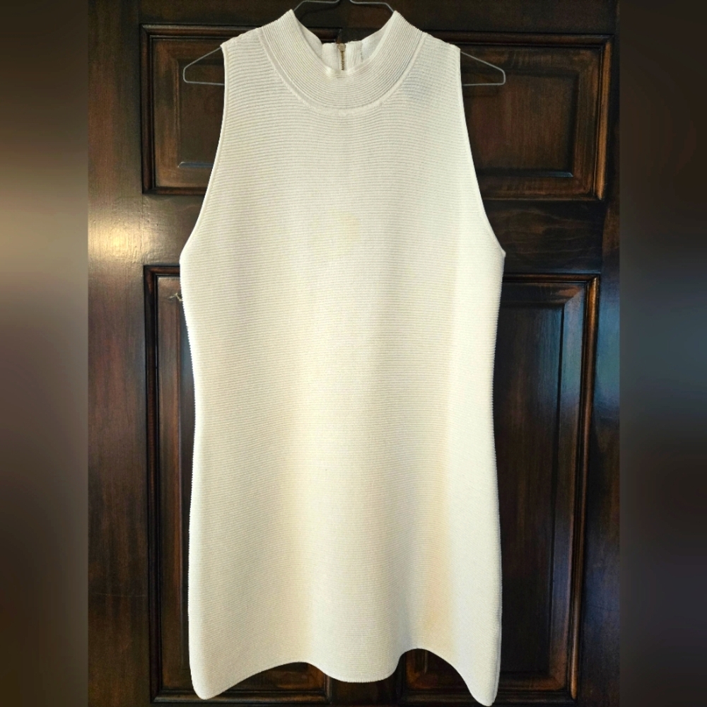 White House Black Market Cream Knit Mini Dress